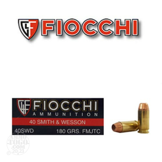 500rds - 40 S&W Fiocchi 180gr. FMJ Ammo