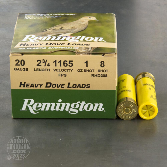 250rds - 20 Gauge Remington Heavy Dove Load 2 3/4" 1oz. #8 Shot Ammo