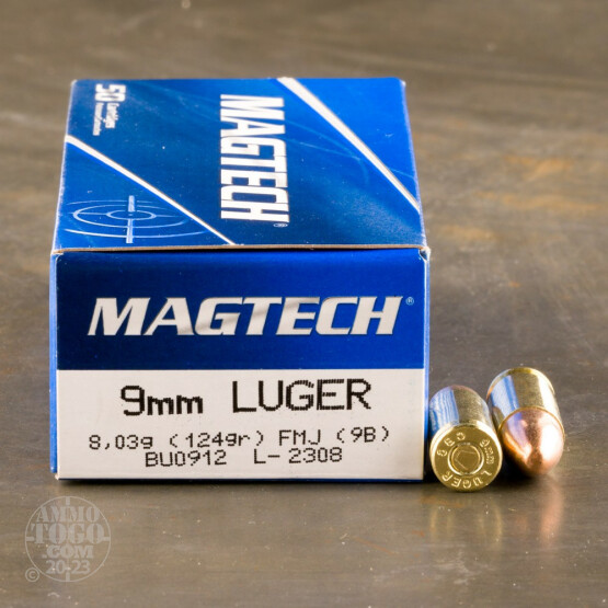50rds – 9mm Magtech 124gr. FMJ Ammo