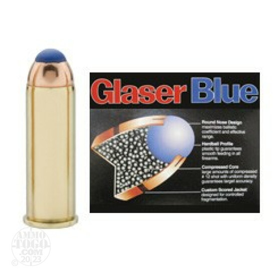 6rds - 44 Rem Mag Glaser Blue 135gr Safety Slug Ammo