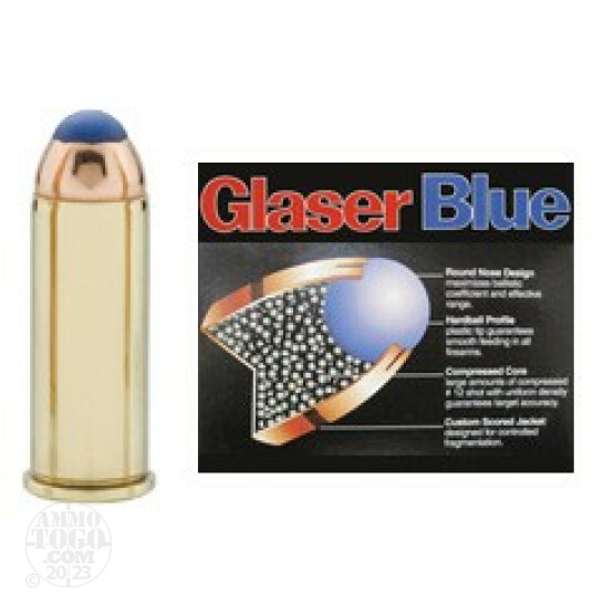 6rds - 44 Special Glaser 135gr Blue Safety Slug Ammo