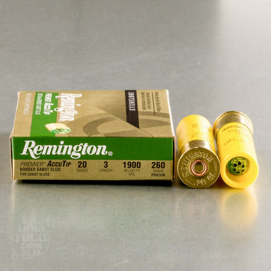 5rds - 20 Gauge Remington Premier Accutip 3" 260gr. Bonded Sabot Slug Ammo