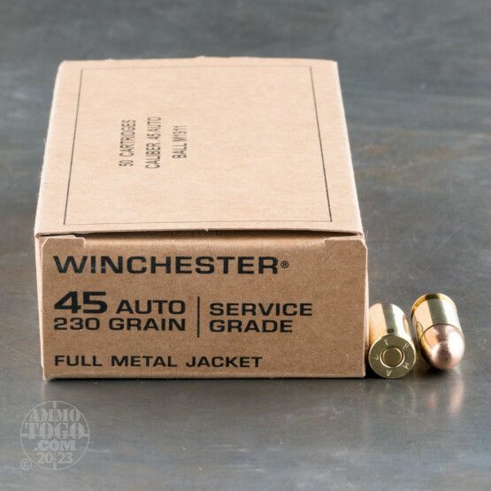 500rds – 45 ACP Winchester Service Grade 230gr. FMJ Ammo