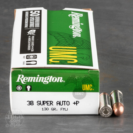 500rds - 38 Super Auto Remington UMC 130gr. +P FMJ Ammo