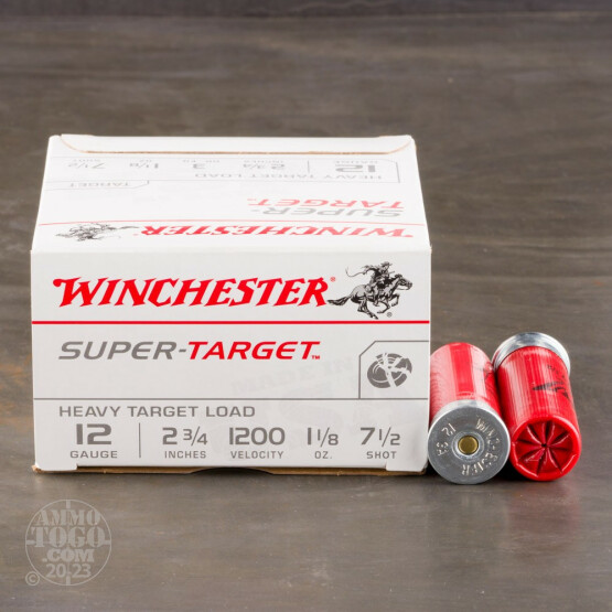 250rds - 12 Gauge Winchester Super Target 2 3/4" 1 1/8oz. 3 Dram #7 1/2 Shot Ammo