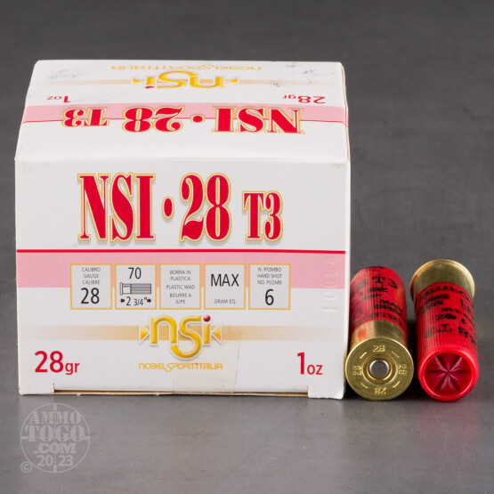 25rds – 28 Gauge NobelSport 2-3/4" 1oz. #6 Shot Ammo