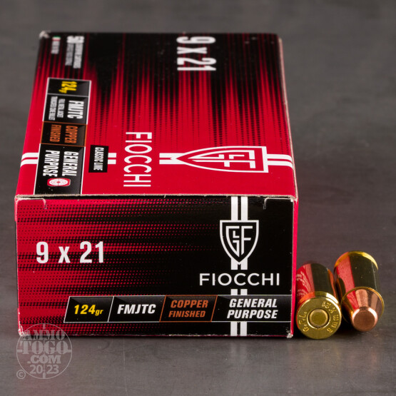 50rds – 9x21mm IMI Fiocchi 124gr. FMJTC Ammo