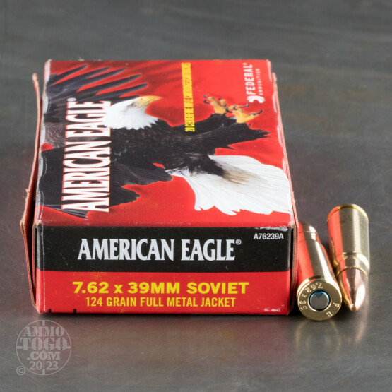 500rds - 7.62x39 Federal American Eagle 124gr. FMJ Ammo