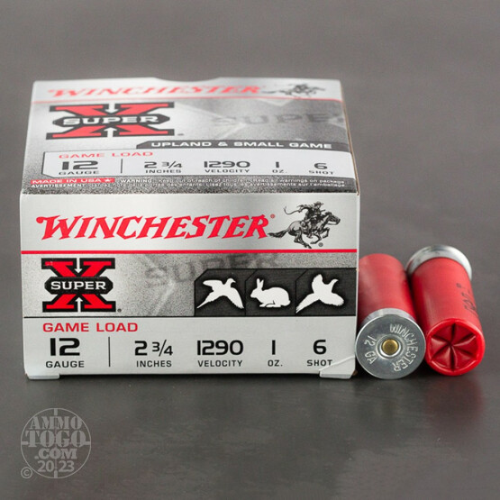 25rds – 12 Gauge Winchester Super-X Game Load 2-3/4" 1oz. #6 Shot Ammo