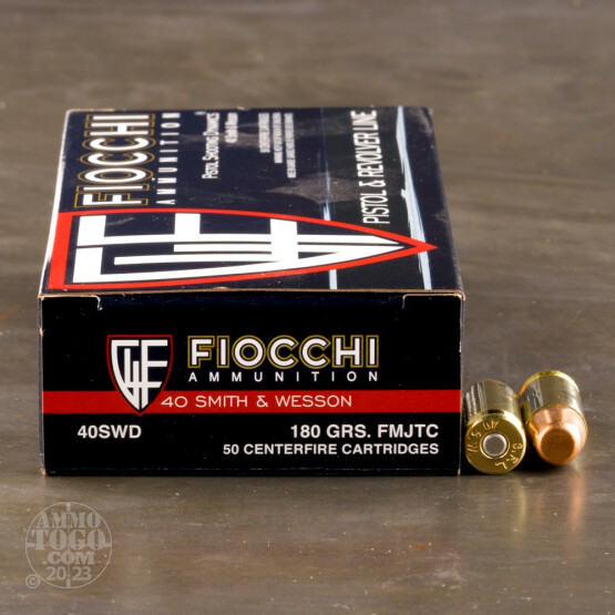50rds - 40 S&W Fiocchi 180gr. FMJ Ammo