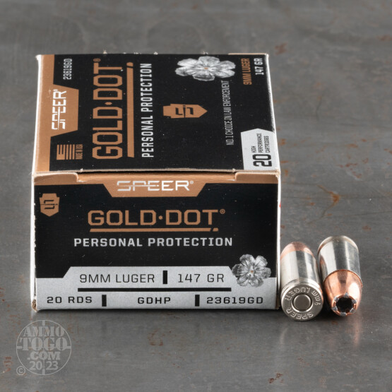 20rds – 9mm Speer Gold Dot 147gr. JHP Ammo