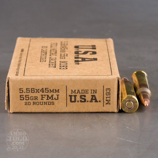 1000rds – 5.56x45 Winchester USA 55gr. FMJ M193 Ammo