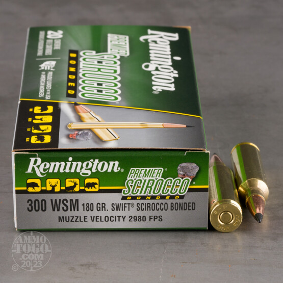 20rds - 300 WSM Remington Premier 180gr. Swift Scirocco Polymer Tip Ammo