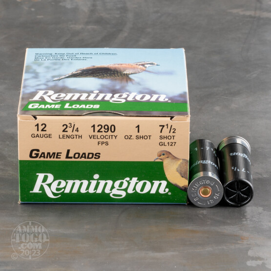 250rds – 12 Gauge Remington Game Loads 2-3/4" 1oz. #7-1/2 Shot Ammo