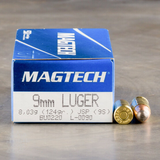 50rds – 9mm Magtech 124gr. JSP Ammo