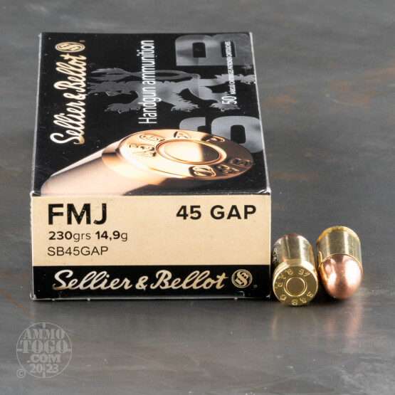 50rds – 45 GAP Sellier & Bellot 230gr. FMJ Ammo