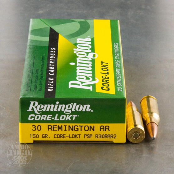 20rds - 30 Remington AR Core-Lokt 150gr. Pointed Soft Point Ammo