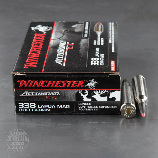 20rds - 338 Lapua Winchester Accubond CT 300gr. Bonded Controlled Expansion Polymer Tip Ammo