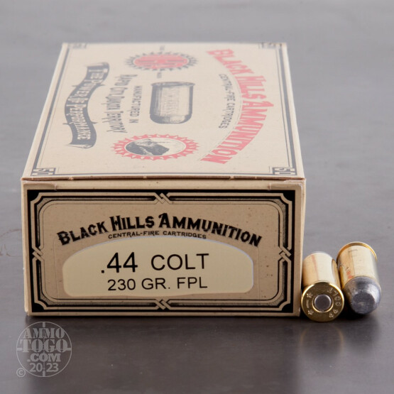 50rds – 44 Long Colt Black Hills 230gr. LFN Ammo