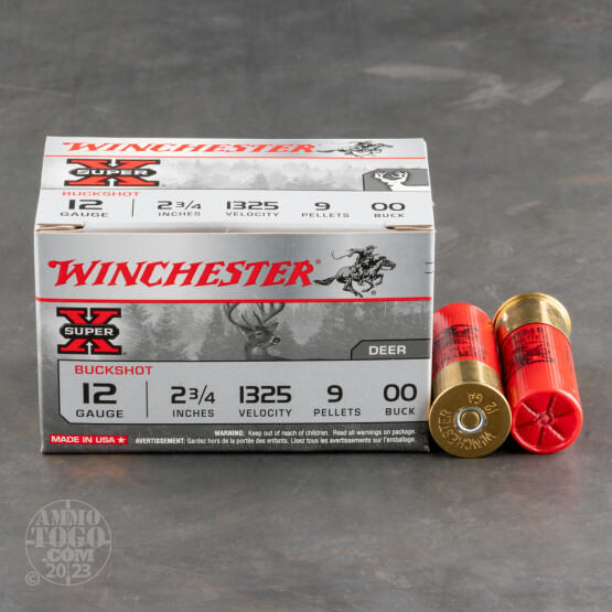 150rds - 12 Ga. Winchester Super-X Full Power 2 3/4" 9 Pellet 00 Buck Value Pack Ammo