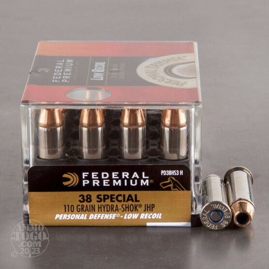 200rds – 38 Special Federal Hydra-Shok Low Recoil 110gr. JHP Ammo