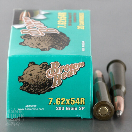 20rds - 7.62x54R Brown Bear 203gr. SP Ammo