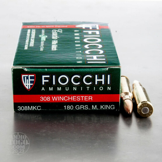 20rds - 308 Fiocchi 180gr. MatchKing Hollow Point Ammo