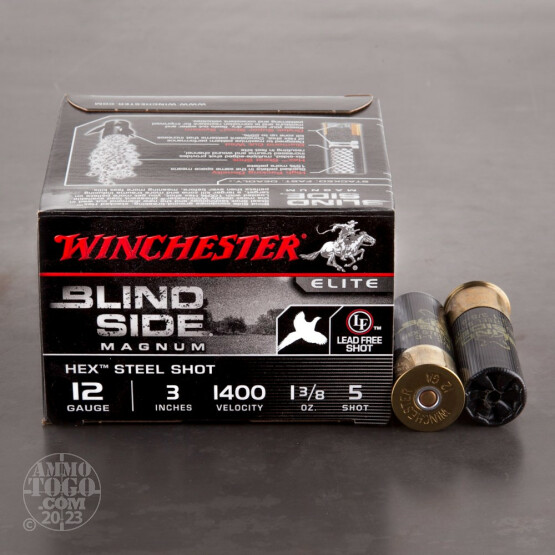 25rds - 12 Gauge Winchester Blind Side Magnum Pheasant 3" 1 3/8oz. #5 Shot Ammo