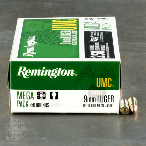 250rds - 9mm Remington UMC Megapack 115gr. FMJ Ammo