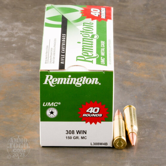400rds - 308 Win Remington UMC 150gr. FMJ Value Pack Ammo