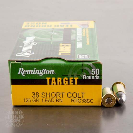 50rds - 38 Short Colt Remington Target 125gr. LRN Ammo