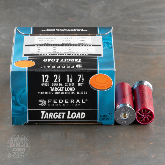 25rds - 12 Gauge Federal Top Gun Target Load 2 3/4" 1 1/8oz. #7 1/2 Shot