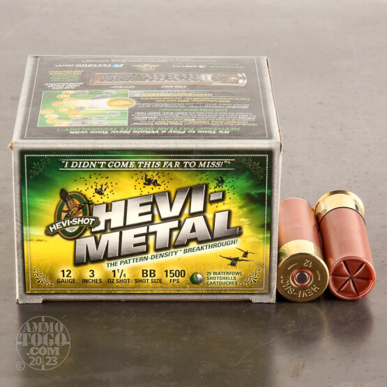 250rds - 12 Ga. Hevi-Shot 3" 1 1/4oz Waterfowl #BB Hevi-Metal Ammo