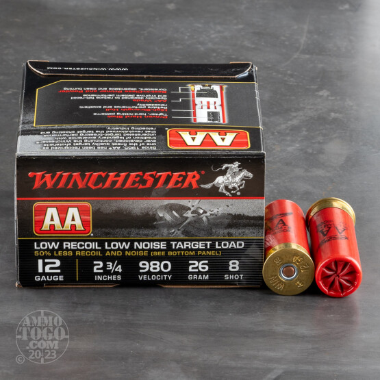 250rds – 12 Gauge Winchester AA Low Recoil Target 2-3/4" 7/8 oz. #8 Shot Ammo