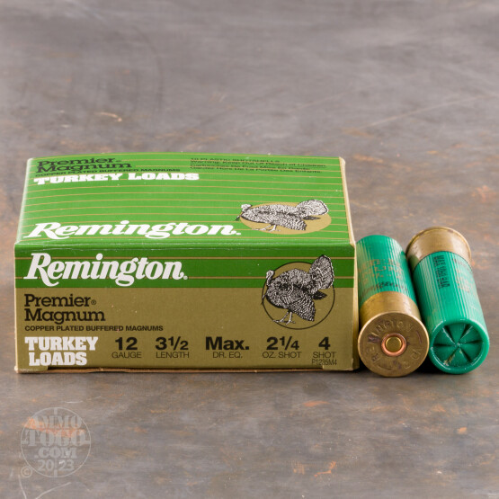 10rds - 12 Gauge Remington Premier Magnum Turkey 3 1/2" 2 1/4oz. #4 Shot Ammo