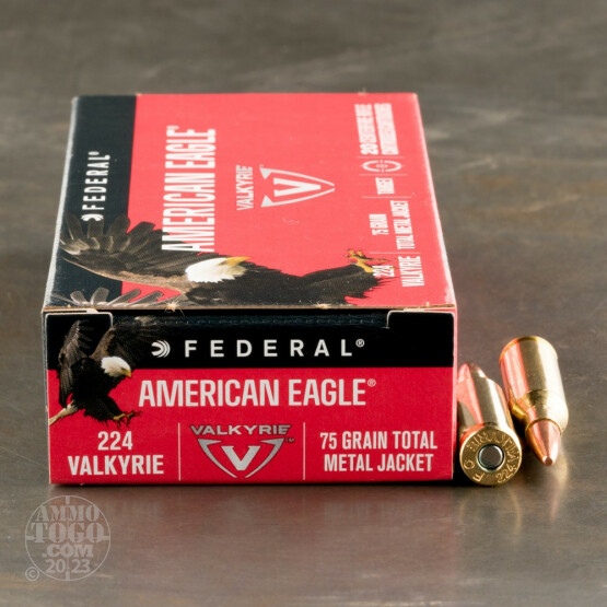 200rds - 224 Valkyrie Federal American Eagle 75gr. TMJ Ammo
