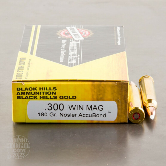 20rds - 300 Win Mag Black Hills Gold 180gr. Nosler AccuBond Ballistic Tip Ammo