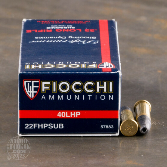 50rds - 22LR Fiocchi 40gr. Subsonic Hollow Point Ammo