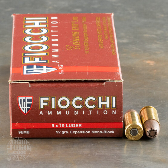 50rds - 9mm Fiocchi Expansion Mono-Block 92gr. Self Defense Ammo