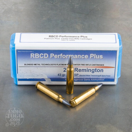 20rds - 223 RBCD Performance Plus 43gr. BMTSP Ammo