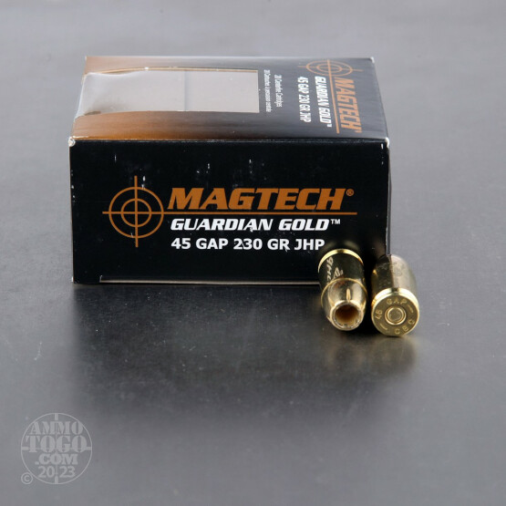 20rds - 45 GAP Magtech 230gr. Jacketed Hollow Point Ammo