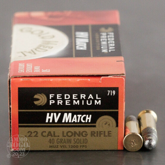 500rds - 22LR Federal Gold Medal High Velocity Match  40gr. Solid Point Ammo