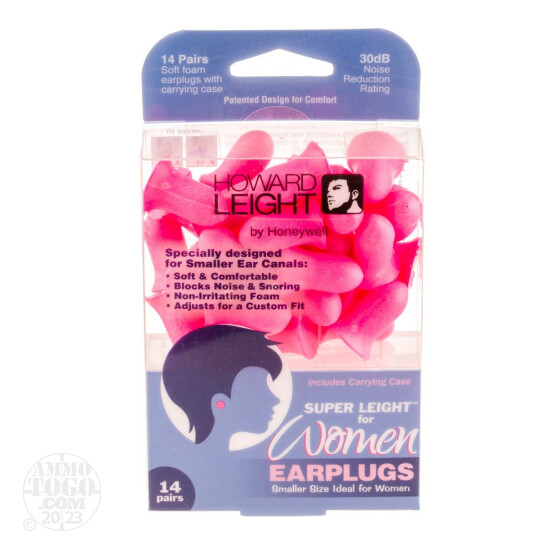 1 - Howard Leight Women's Earplugs Super Leight 14 Pairs Pink
