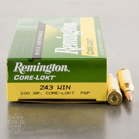 20rds - 243 Win Remington 100gr. Core-Lokt PSP Ammo