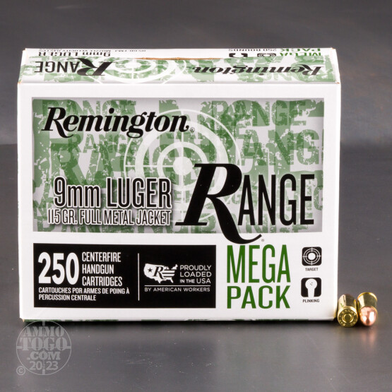 1000rds – 9mm Remington Range 115gr. FMJ Ammo