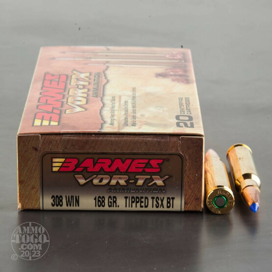 20rds – 308 Win Barnes VOR-TX 168gr. TTSX BT Ammo