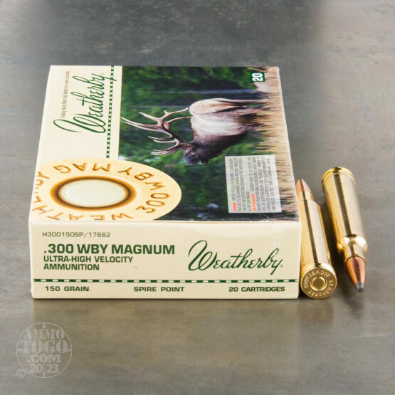20rds - 300 Weatherby Mag. 150gr. Spire Point Ammo