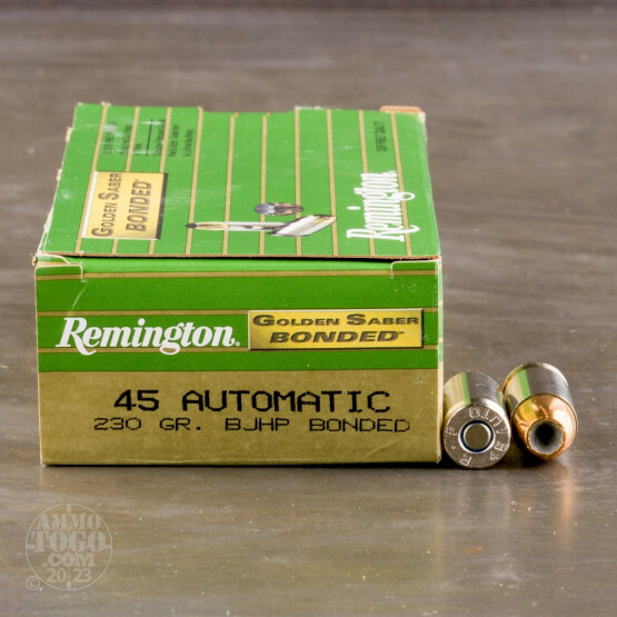 500rds - 45 ACP Remington Golden Saber Bonded 230gr. BJHP Ammo