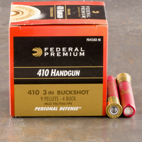 20rds - 410 Gauge Federal Personal Defense 3" #4 Buckshot Ammo