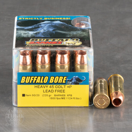 20rds - 45 Colt Buffalo Bore 225gr. +P Barnes XPB HP Ammo
